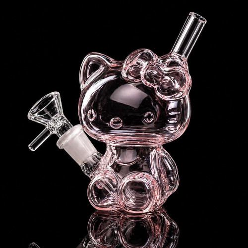 Small pink glass bong - small, 4.5"