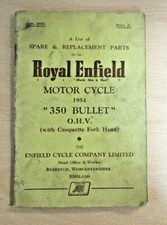 1954 ROYAL ENFIELD List of