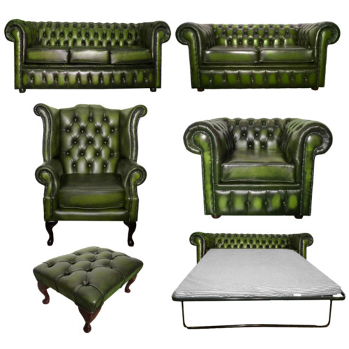 Genuine leather antique green - genuine,