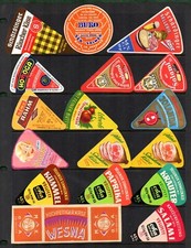 Cheese labels all different varieties ettiquette Fromage formaggio Kase #573