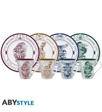 ABYstyle Harry Potter Hogwarts Houses Premium Porcelain Ceramic Plates Mugs Set
