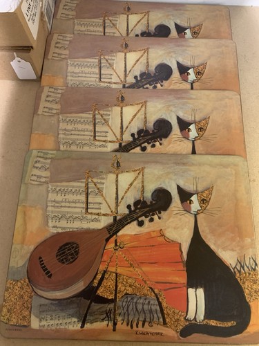 Set four placemats by - set, of
