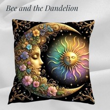 Colourful Moon and Sun Celestial Cushion COVER 45cms x 45cm