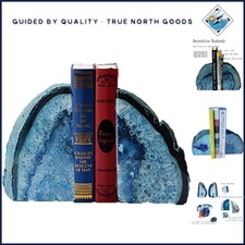 Stylish Blue Geode Bookends