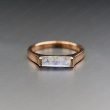Rainbow Moonstone Dainty Ring