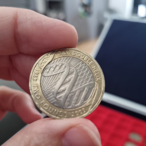 Pound coin double helix 2003 - helix,