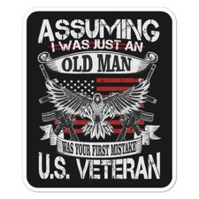 Old Man US Veteran Sticker