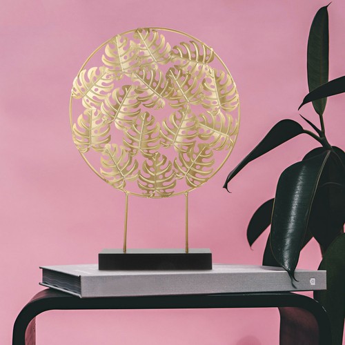 1pcs golden metal leaf - golden, table