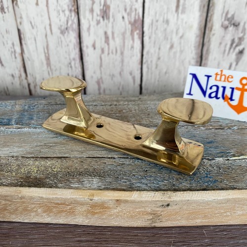 Double hook brass wall cleat - wall,