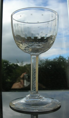 Antique star engraved wine - antique,