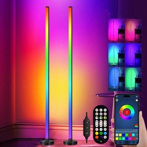 Rgb floor led lamp - 2x, corner