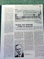 K1q  Ephemera 1969 Essex article marks and Spencer Harlow Mr clifford Ruby 