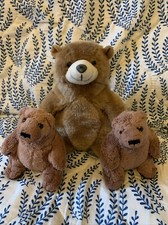 3x Charmin & John West Bear Family 8/5” 20/12cm Plush Soft Toy Bundle Cute