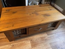 Next Hartford Coffee Table With Storage Drawer And Two Rattan Baskets