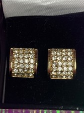 Womens Designer Christian Dior ? Gold Stud Earrings ( Handbag Bag )