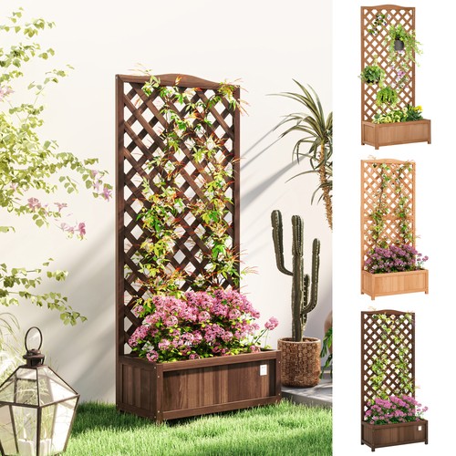 Garden wooden planter box with - planter,