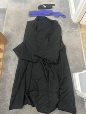 COSDREAMER Men’s Black Samurai Kimono Robe Costume + Headband + Belt M NEW