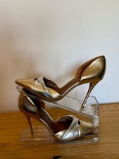 Gold Heels Moda In Pelle