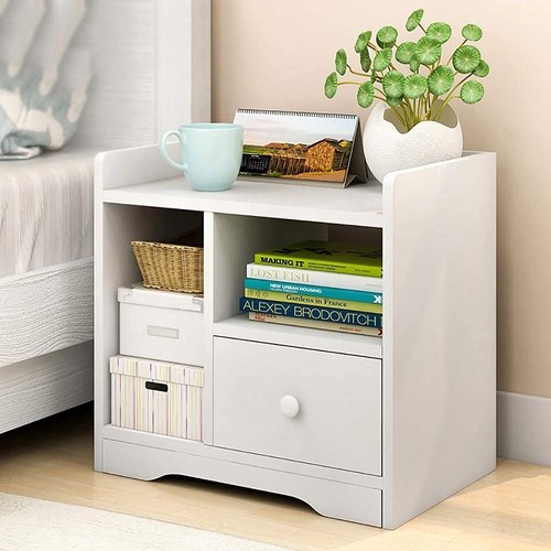 White bedside cabinet drawer - white,