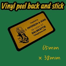 J PATERSON & SONS MOTORCYCLE Dealership Dealer Vinyl Sticker LI SX TV scooter uk