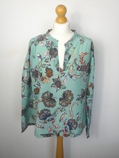 DAY Birger et Mikkelsen Blouse Size 14 UK Light Blue Floral Pullover Relaxed Top