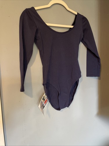 Long sleeved navy leotard - long, by