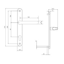 92pz Upvc Door Handle 240mm Screw Centres - Large Replacement Sprung Door Handle