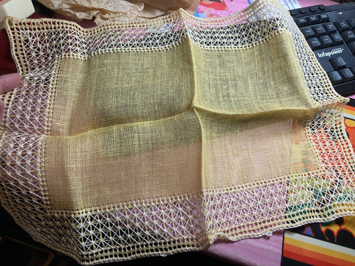 Antique tray cloth - cloth, table