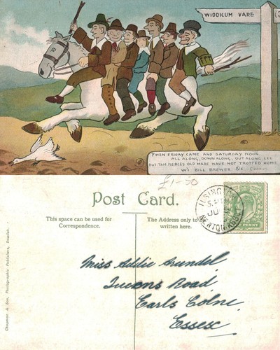 Vintage postcard widecombe - vintage,
