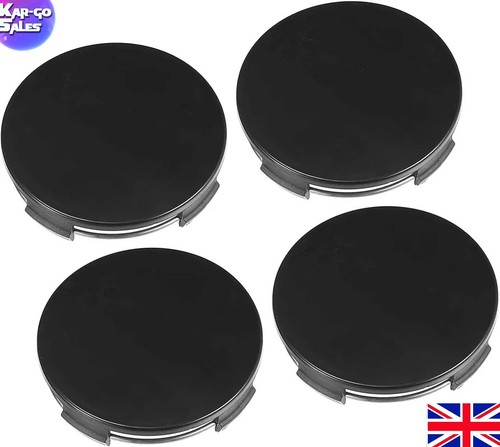 60mm plain black centre - 4x,