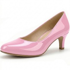 LADIES WOMENS LOW KITTEN HEEL