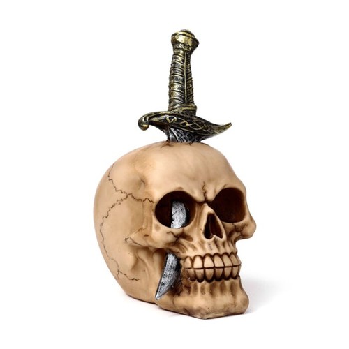 Gruesome skull pierced with - pierced,