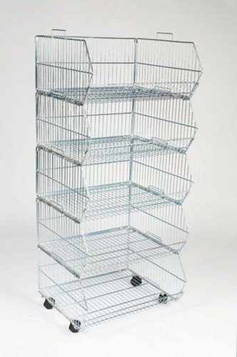 600mm chrome stack basket - chrome,