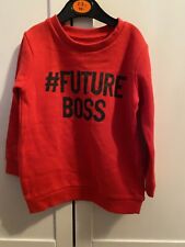 Matalan Boys Red Future Boss Jumper Age 2-3 Years 