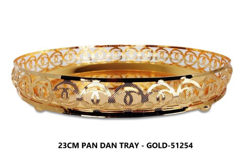Gold round stylish 23cm - gold, golden
