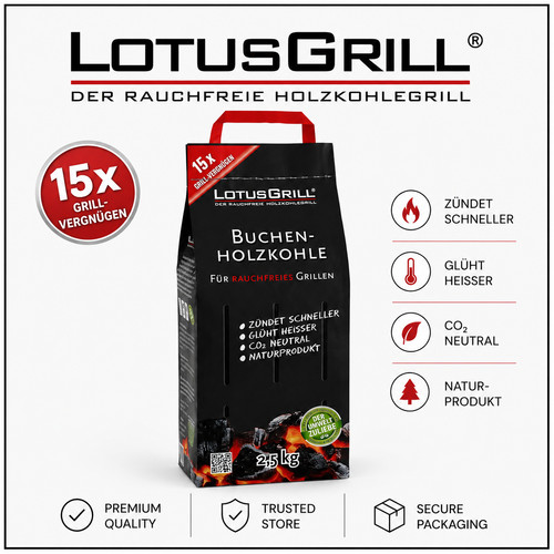 Lotusgrill beech charcoal - beech,