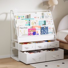 3 Tier Kids Bookshelf Children Book Shelf 5 Drawer Display Bookcase Toys Storage