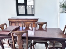 Extendable Dining Table And Side Board With 5 Chairs