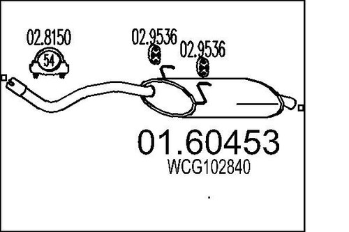 Mts 60453 rear muffler - 01.60453,