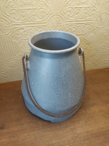 Vintage galvanised milk churn - milk,
