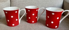 Cath Kidston X 3 Red Spot Mug Mugs (used)