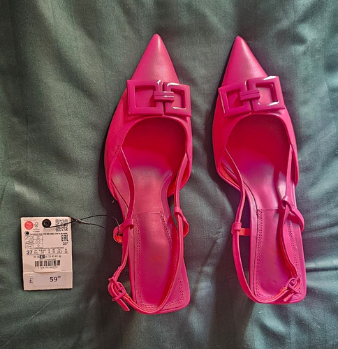 Zara real leather kitten heel - zara,