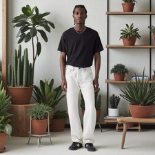 90s Mens Jeans Levis 555 Relaxed Straight Leg Jeans Light Wash Blue 34W 32L Gift