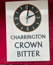 Vintage mid-century advertising clock. Charrington's Crown Bitter. Working.