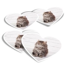 4x Heart Stickers - Fluffy