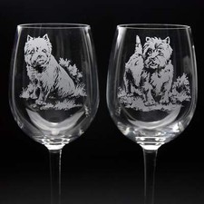 Westie Dog Crystal Wine Glass
