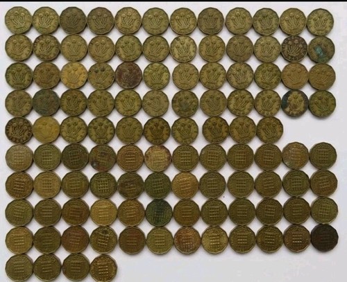 Three pence piece - three, coin