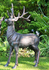 Stag garden ornament cast aluminium
