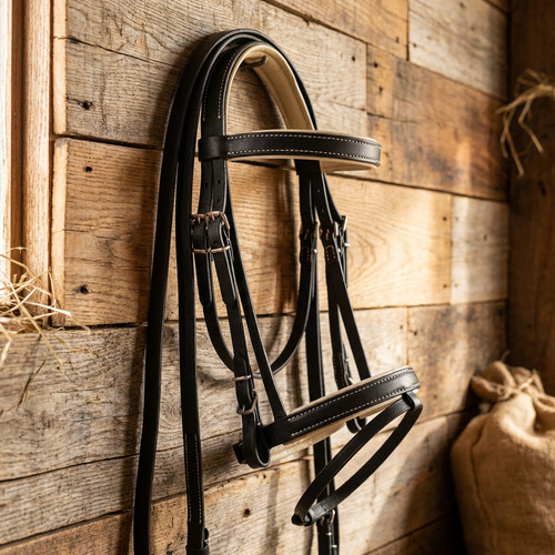 Handmade black leather horse - leather,