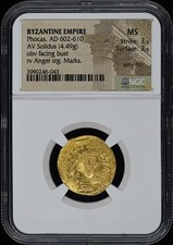 AD 602-610 Phocas BYZANTINE EMPIRE AV Solidus NGC MS